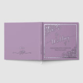 書道ラベエレガントンダー&シルバーフォイル結婚ズ ゲストブック (全面)