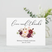 書道ラヴ感謝していフローラブルゴーニュ サンキューカード (スタンド正面)