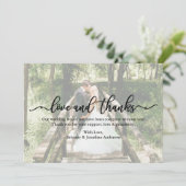 書道ラヴ感謝してい結婚の写真オーバーレイカード サンキューカード (スタンド正面)