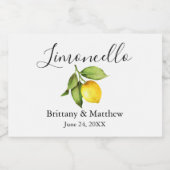 書道リモンチェロ水彩色レモンのミニ スパークリングワインラベル (シングルラベル)