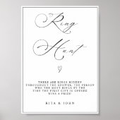 書道リングや輪狩りブライダルシャワーゲームサイン ポスター (正面)