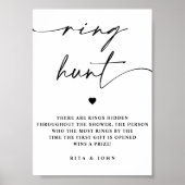 書道リングや輪狩りブライダルシャワーゲームサイン ポスター (正面)