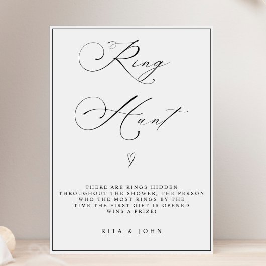 書道リングや輪狩りブライダルシャワーゲームサイン ポスター