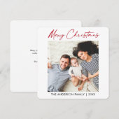書道レッドインククリスマスフォトミニマリスト シーズンカード (正面/裏面)