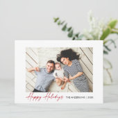書道レッドインクスクリプトHappy Holidays写真 シーズンカード (スタンド正面)