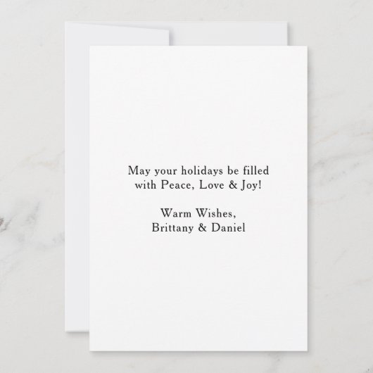 書道レッドインクペンミニマリストのクリスマスフォト シーズンカード (裏面)