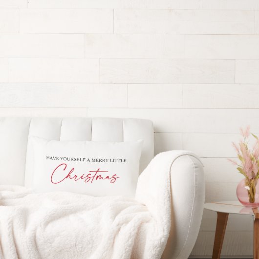 書道レッドインクペンミニマリストクリスマス ランバークッション (ソファ)