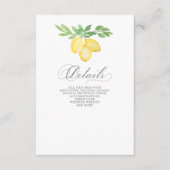 書道レモ素朴ンシトラスサマー結婚ズ エンクロージャーカード (正面)