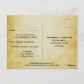 書道レースのようヴィンテージパーチメント結婚式RSVP ポストカード (裏面)