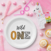 書道ワイルドワンホワイト紙プレート ペーパープレート (パーティー)