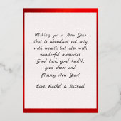 書道中国のうさぎ新年Red Lantern 箔シーズンカード (裏面)