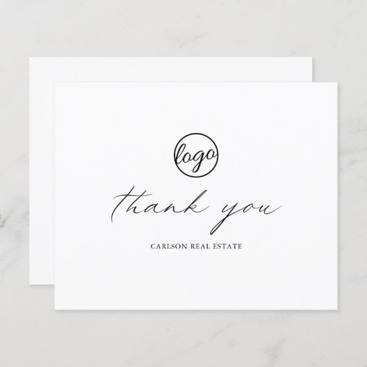 書道予算ビジネスロゴサンキューカード (正面/裏面)