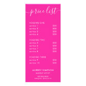 書道価格表桃色ラックカード ラックカード (正面)