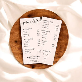 書道価格表赤面ピンクラックカード ラックカード