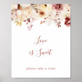 書道優美なフローラ愛は甘いサイン ポスター (正面)