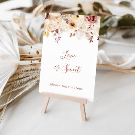 書道優美なフローラ愛は甘いサイン ポスター