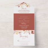 書道優美なフローラ結婚の オールインワン招待状 (内側)