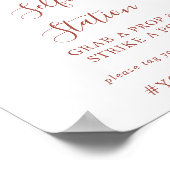 書道優美なフローラ自撮り駅標識 ポスター (角)