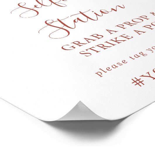 書道優美なフローラ自撮り駅標識 ポスター (角)