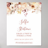 書道優美なフローラ自撮り駅標識 ポスター (正面)