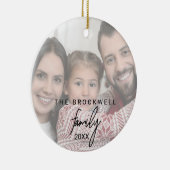 書道写真お洒落家族クリスマス セラミックオーナメント (右)