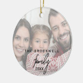 書道写真お洒落家族クリスマス セラミックオーナメント (左)