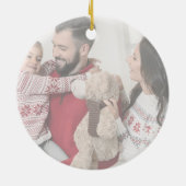 書道写真お洒落家族クリスマス セラミックオーナメント (裏面)