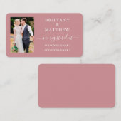 書道写真の結婚レジストリほこりっぽいバラ エンクロージャーカード (正面/裏面)