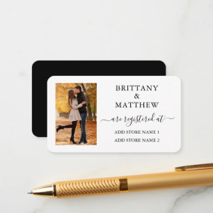 書道写真の結婚レジストリ白黒 エンクロージャーカード