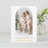 書道写真アーチ水彩松金ゴールド シーズンカード (スタンド正面)