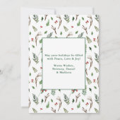 書道写真アーチ水彩緑のヒイラギ シーズンカード (裏面)