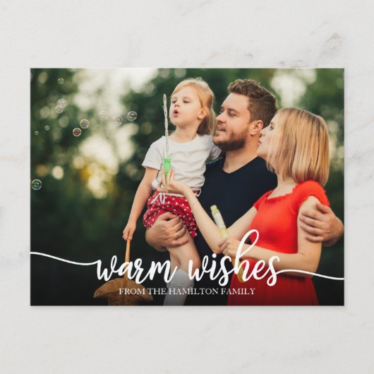 書道写真クリスマス内の暖かい願い ポストカード (正面)