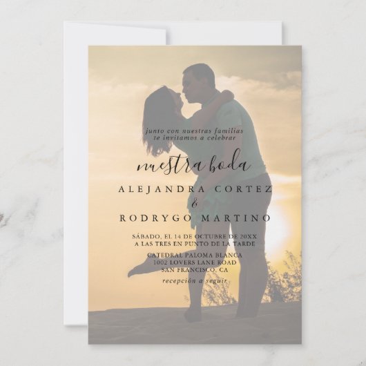 書道写真ヌエストラボダ結婚式招待状 招待状 (正面)