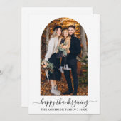 書道写真モダンアーチ感謝祭 シーズンカード (正面/裏面)