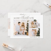 書道写真モダンコラージメリークリスマス カード (正面/裏面インサイチュ)