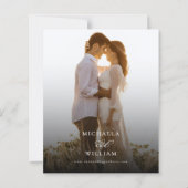 書道写真モダン予算結婚式招待状 (裏面)