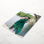 書道写真モダン双生卒業 箔招待状 (回転した状態)