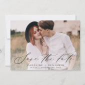 書道写真モダン結婚式の日付を保存 セーブザデート (正面)