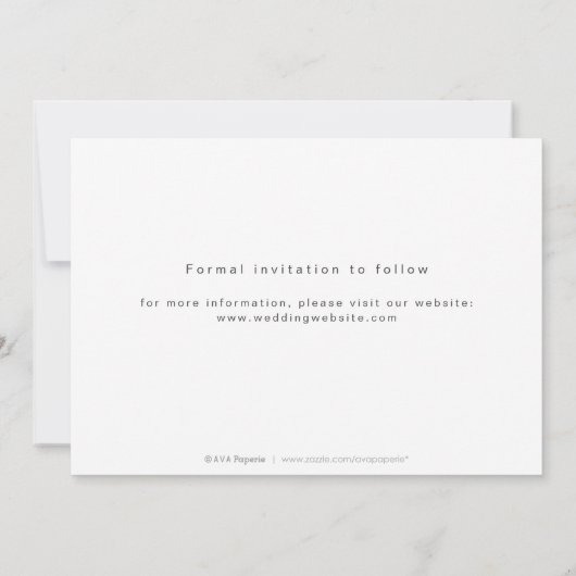 書道写真モダン結婚式の日付を保存 セーブザデート (裏面)