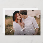 書道写真モダン結婚式の日付を保存 セーブザデート (正面/裏面)