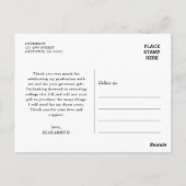 書道写真卒業ありがとう ポストカード (裏面)