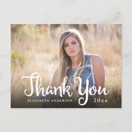 書道写真卒業感謝 ポストカード (正面)