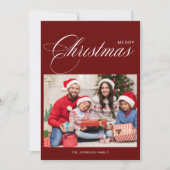 書道写真白メリークリスマス シーズンカード (正面)