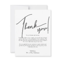 書道写真結婚のサンキューカード