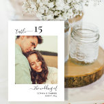 書道写真結婚の両面 テーブルナンバー<br><div class="desc">書エレガント字ス結婚クリプトの表の番号両面カスタム写真パーソナライズされた。お客救済様は、この表札の両面の表シンプルエレガント番カードで簡単に道を見つけることができます。写真、数字、名前、日付を簡単に追加!手のかわいらしレタリング書の「の結婚」、「テーブル」の台本と写真テンプレートを備えカスタムている。</div>