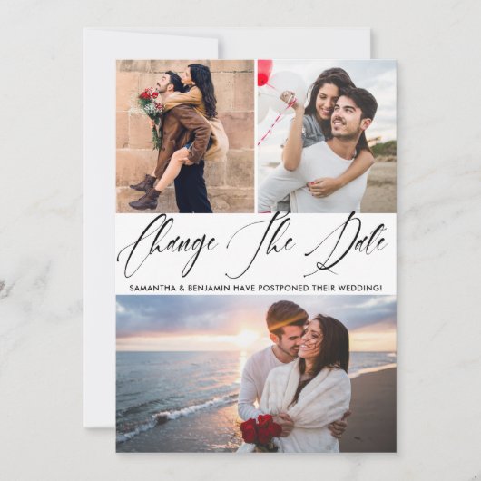 書道写真結婚の日付の変更 セーブザデート (正面)