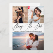 書道写真結婚の日付の変更 セーブザデート (正面/裏面)