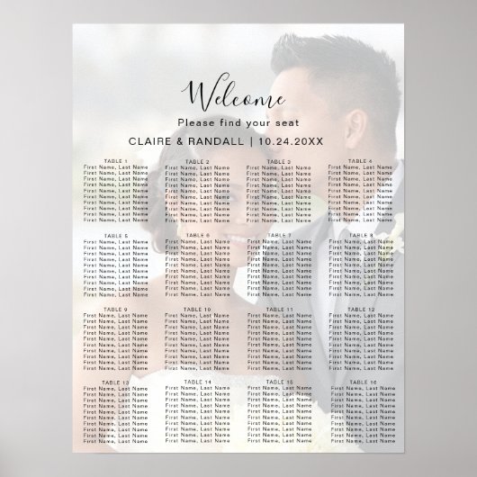 書道写真結婚座席表 ポスター (正面)