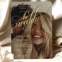 書道写真結婚式招待状