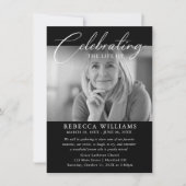 書道写真葬式お祝い・オブ・ライフ 招待状 (正面)